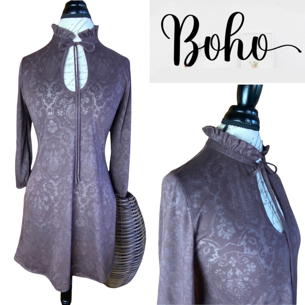 Vintage Bohemian Paisley Brown Lace Top
